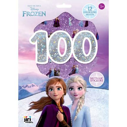 Obrázok z 100 metalických samolepiek s maľovankovými listami Ľadové kráľovstvo