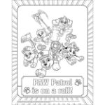 Obrázok z 100 metalických samolepiek s maľovankovými listami Labková patrola