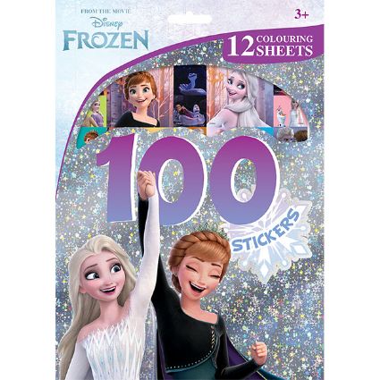 Obrázok z 100 samolepiek s maľovankovými listami Ľadové kráľovstvo