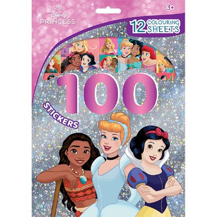 Obrázok z 100 samolepiek s maľovankovými listami Disney Princezné